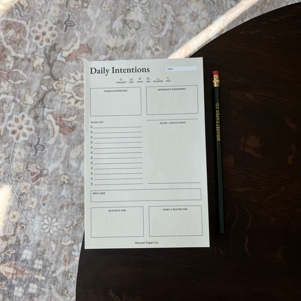 Daily Intentions Notepad
