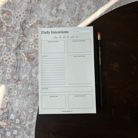 Daily Intentions Notepad