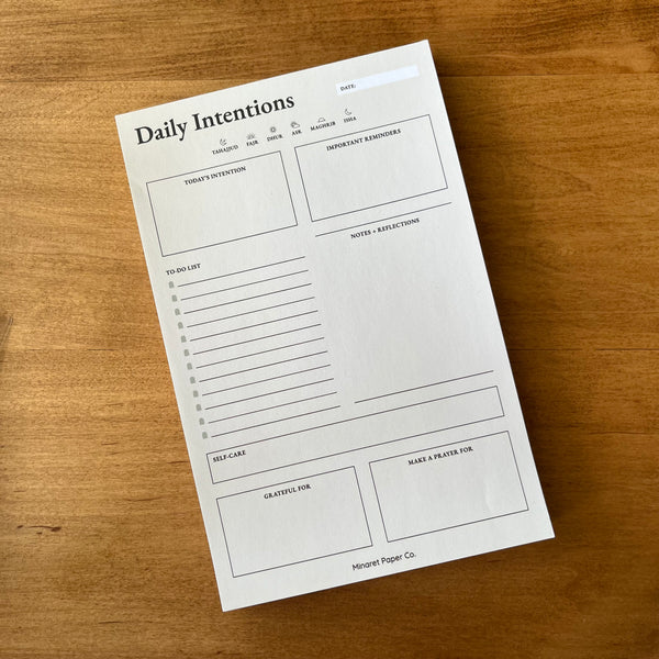 Daily Intentions Notepad